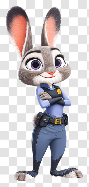 Judy Hopps - Brave Rabbit In Police Uniform Transparent PNG