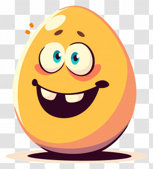 Cartoon Smiling Egg - Happy Egg Cartoon Illustration Transparent PNG