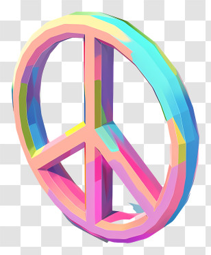 Peace Sign - Rainbow-Colored Peace Symbol Artwork Transparent PNG