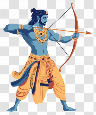 Lord Rama - Mythological Archer With Bow And Arrow Transparent PNG