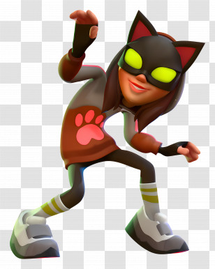 Subway Surfers - Cat-Themed Character Transparent PNG