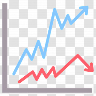 Stock Market - Graph Chart With Growth And Decline Arrows Transparent PNG