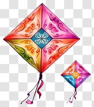 Kite Designs - Vibrant Multicolored Kite For Festive Use Transparent PNG