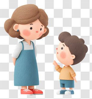 Mother Talking To Boy - Child Talking To Adult Transparent PNG