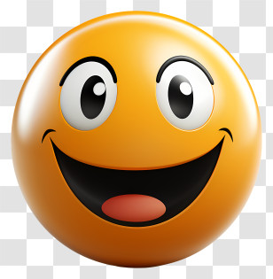 Yellow Smiling Emoji Face - Smiling Orange Emoji Illustration Transparent PNG