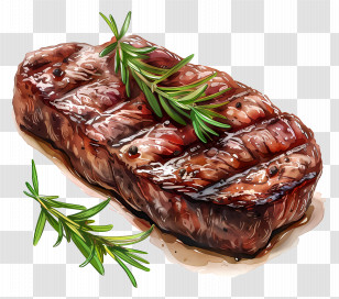 Beef Steak - Grilled Steak With Rosemary Transparent PNG