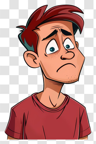 Cartoon Depression - Worried Cartoon Character Illustration Transparent PNG
