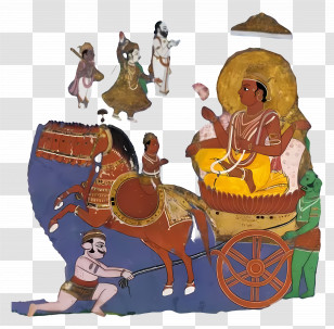 Surya - Mythological Chariot Scene Illustration Transparent PNG
