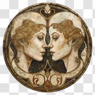 Gemini - Two Symmetrical Faces Transparent PNG