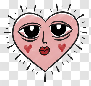 Heart Emoji - Heart Face With Eyes And Lips Transparent PNG