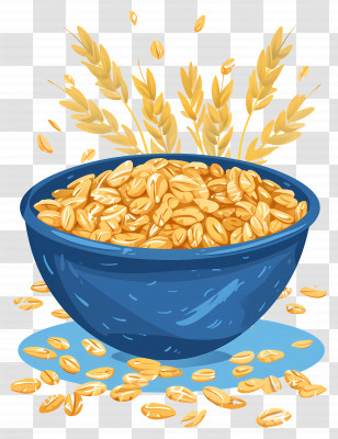 Oats - Bowl Of Grains And Wheat Illustration Transparent PNG