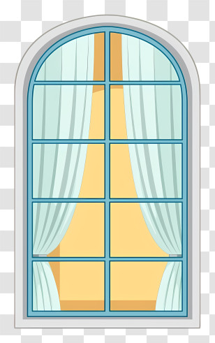Icon - Arched Window With Curtains Transparent PNG