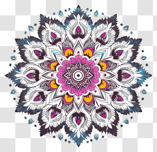 Flower Petals - Colorful Mandala Design Illustration Transparent PNG