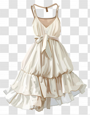 Summer Dress - Elegant White Summer Dress Transparent PNG