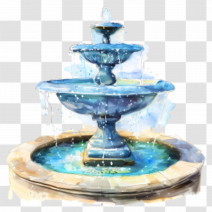 Fountain Water - Blue Water Fountain Illustration Transparent PNG