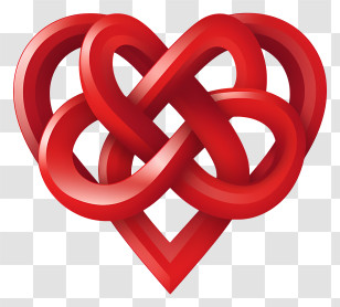 Red Heart Logo - Red Heart Knot Design Transparent PNG