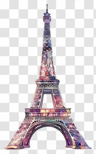 Eiffel Tower - Artistic Eiffel Tower Illustration Transparent PNG