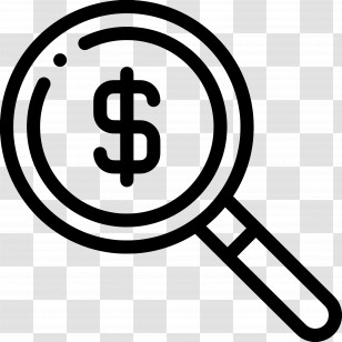 Magnifier Money - Minimalist Magnifying Glass Dollar Symbol Transparent PNG
