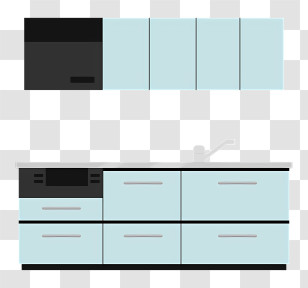 Food - Sleek Modern Kitchen Cabinets In Blue Design Transparent PNG