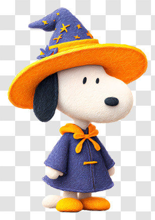 Snoopy In Witch Outfit - Cute Snoopy Wizard Costume Transparent PNG