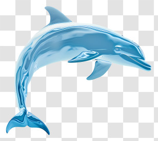 Dolphin Day - Shiny Blue Dolphin Illustration Transparent PNG