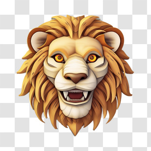 Lion - Majestic Lion Face Illustration Transparent PNG