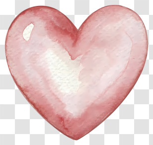Cartoon - Watercolor Heart Illustration In Pink Shades Transparent PNG