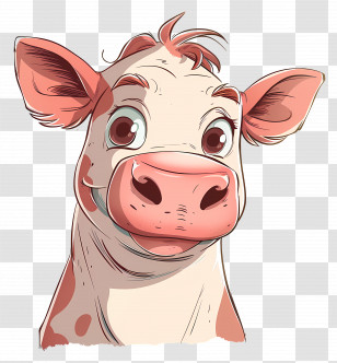 Cow - Cute Cartoon Cow Illustration Transparent PNG