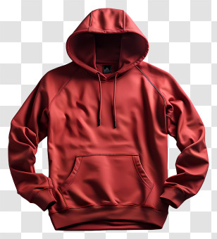 Hoodie - Red Hoodie With Pocket And Drawstrings Transparent PNG