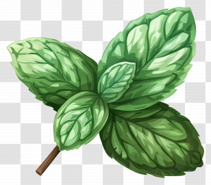 Mint Leaf - Realistic Mint Leaves Illustration Transparent PNG