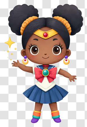 Sailor Moon Girl - Cute Sailor Girl With Bubblegum Transparent PNG