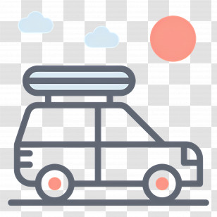 Take A Road Trip Day - Car With Roof Box On A Sunny Day Transparent PNG