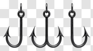Sharp Fishing Hook - Triple Fishing Hooks Illustration Transparent PNG