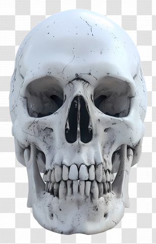 Animated Skull - Realistic White Human Skull Illustration Transparent PNG