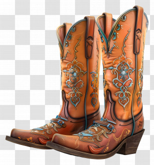 Cowgirl Boots - Decorative Cowboy Boots With Western Flair Transparent PNG
