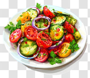 Vegetable Salad - Fresh And Vibrant Vegetable Salad Illustration Transparent PNG