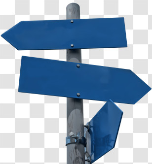 Road Sign - Blue Directional Signpost For Navigation Transparent PNG