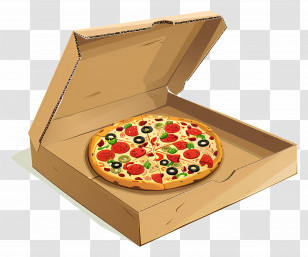 Pizza Box - Pizza In A Cardboard Box Transparent PNG