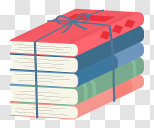 Icon - Stack Of Colorful Bundled Books Transparent PNG