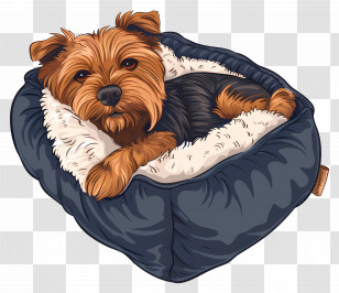 Dog Bed - Cute Dog Resting In Bed Transparent PNG