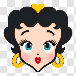 Betty Boop Face - Retro Cartoon Girl Face Icon Transparent PNG