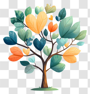 Tree Of Life - Stylized Colorful Tree Transparent PNG