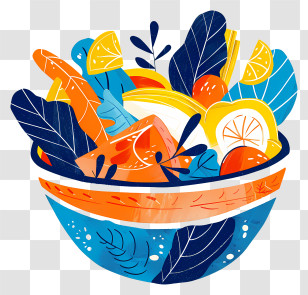 Salad Bowl - Colorful Salad Bowl With Fresh Vegetables And Lemon Transparent PNG