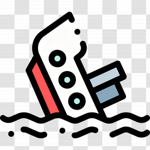 Ship Accident - Sinking Ship Illustration Transparent PNG