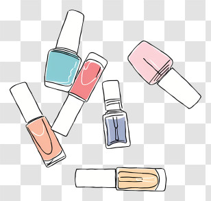 Cartoon - Colorful Nail Polish Bottles Transparent PNG