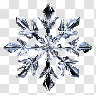 Crystal Snowflake - Elegant Crystal Snowflake Design Transparent PNG