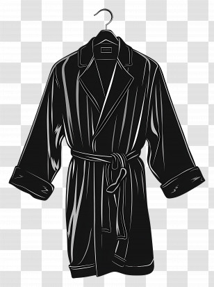 Bathrobe - Comfortable Bathrobe On Hanger Transparent PNG