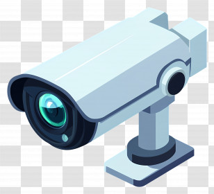 Isometric Surveillance Camera - Surveillance Camera With Blue Lens Transparent PNG