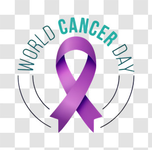 World Cancer Day - World Cancer Day Purple Ribbon Logo Transparent PNG