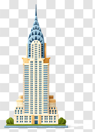 Skyscraper Day - Iconic Chrysler Building Illustration Transparent PNG